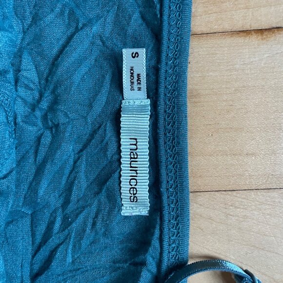 Y2K Teal Lace Trim Crinkle Cami Sz. S Coquette Fairycore Mermaidcore Layering - Picture 6 of 11